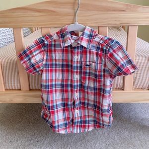 Carter’s Plaid Button-Front Short Sleeves Shirt Baby Boy Clothes Outfit 6 Months